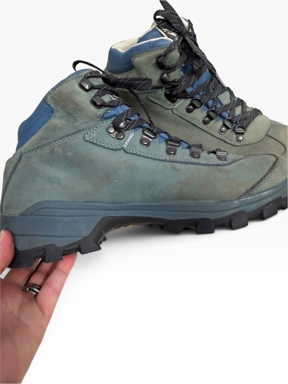 Vintage Lafuma LFG 1835 Leather Hiking Boots Womens 9 Vibram Alpine Gorpcore - Picture 9 of 13
